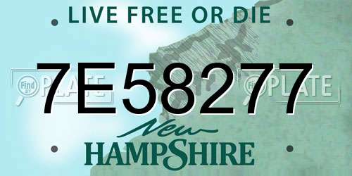 7E58277 New Hampshire License Plate