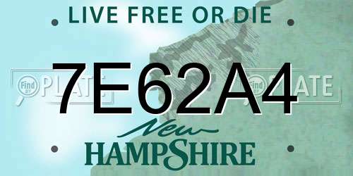 7E62A4 New Hampshire License Plate