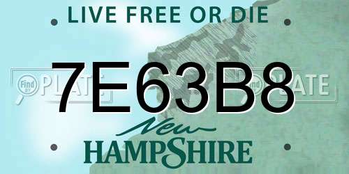 7E63B8 New Hampshire License Plate