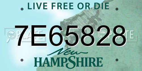 7E65828 New Hampshire License Plate