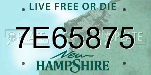 7E65875 New Hampshire License Plate