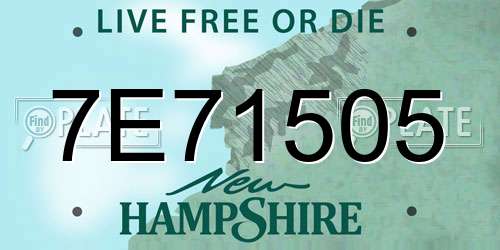 7E71505 New Hampshire License Plate