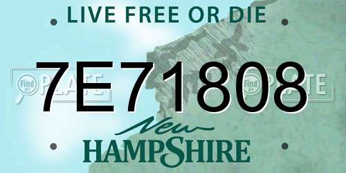 7E71808 New Hampshire License Plate