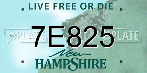7E825 New Hampshire License Plate