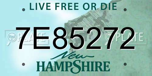 7E85272 New Hampshire License Plate