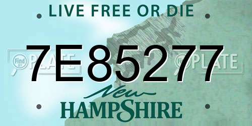 7E85277 New Hampshire License Plate