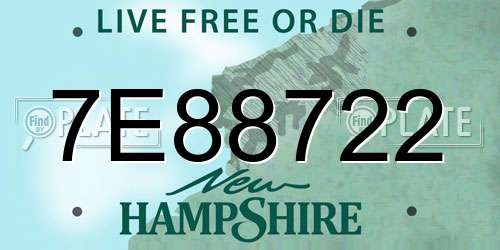 7E88722 New Hampshire License Plate