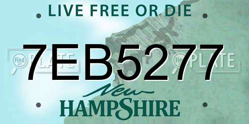 7EB5277 New Hampshire License Plate
