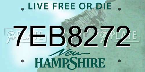 7EB8272 New Hampshire License Plate