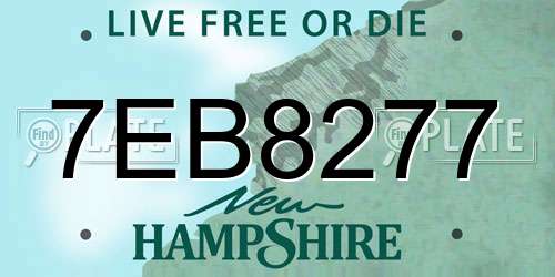 7EB8277 New Hampshire License Plate