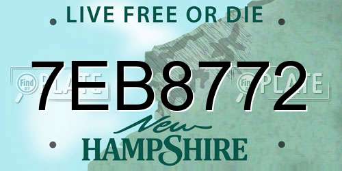 7EB8772 New Hampshire License Plate
