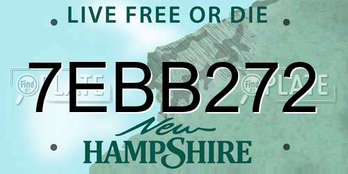 7EBB272 New Hampshire License Plate