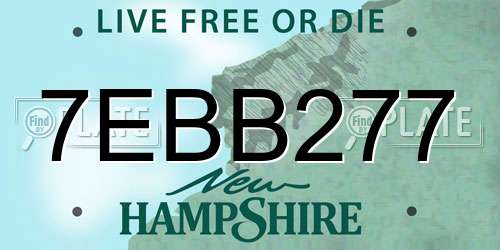 7EBB277 New Hampshire License Plate
