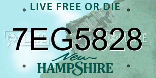 7EG5828 New Hampshire License Plate