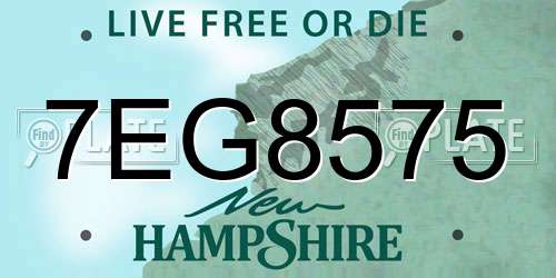 7EG8575 New Hampshire License Plate