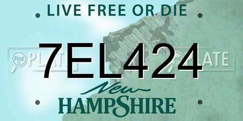 7EL424 New Hampshire License Plate