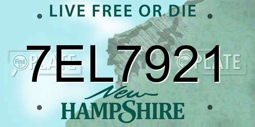 7EL7921 New Hampshire License Plate