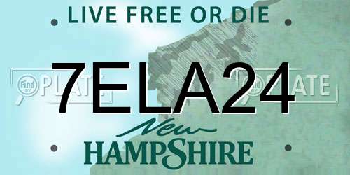 7ELA24 New Hampshire License Plate