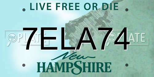 7ELA74 New Hampshire License Plate