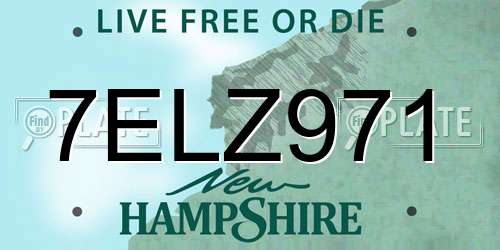 7ELZ971 New Hampshire License Plate