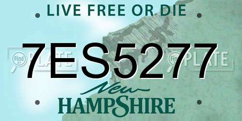 7ES5277 New Hampshire License Plate