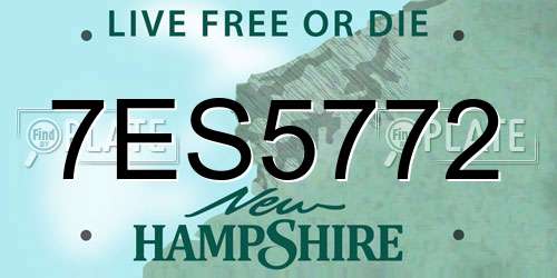 7ES5772 New Hampshire License Plate