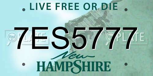 7ES5777 New Hampshire License Plate