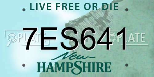 7ES641 New Hampshire License Plate
