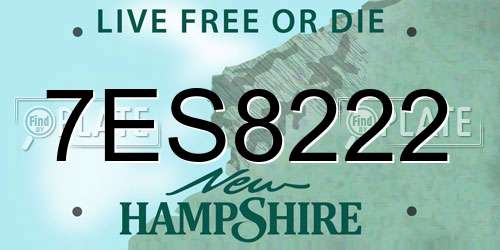 7ES8222 New Hampshire License Plate