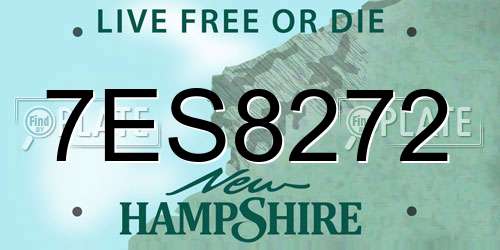 7ES8272 New Hampshire License Plate