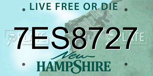 7ES8727 New Hampshire License Plate
