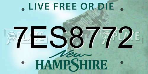 7ES8772 New Hampshire License Plate