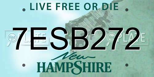 7ESB272 New Hampshire License Plate