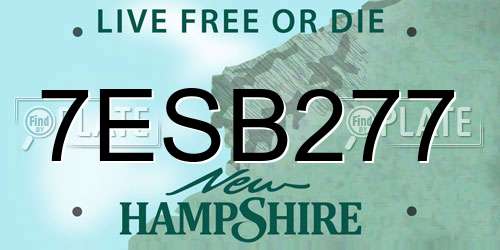7ESB277 New Hampshire License Plate