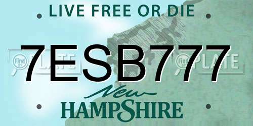7ESB777 New Hampshire License Plate