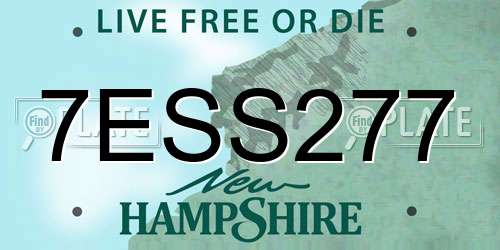 7ESS277 New Hampshire License Plate