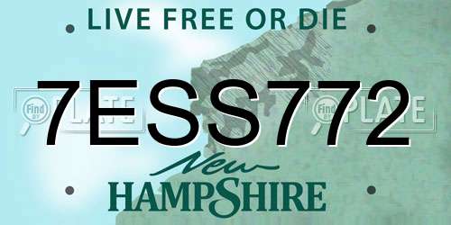 7ESS772 New Hampshire License Plate