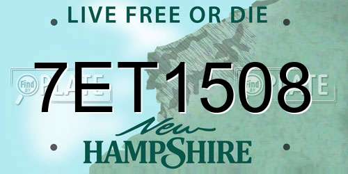 7ET1508 New Hampshire License Plate