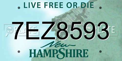 7EZ8593 New Hampshire License Plate