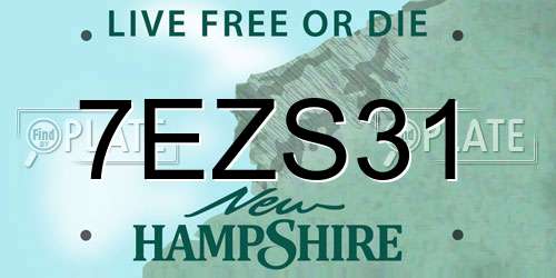 7EZS31 New Hampshire License Plate