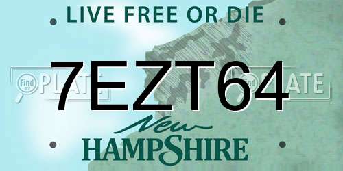 7EZT64 New Hampshire License Plate