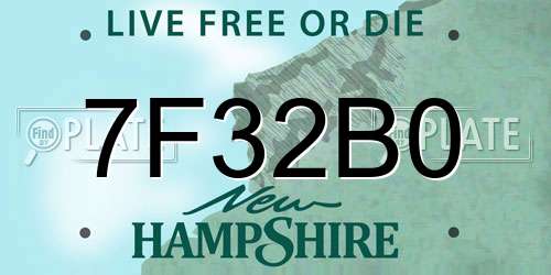 7F32B0 New Hampshire License Plate
