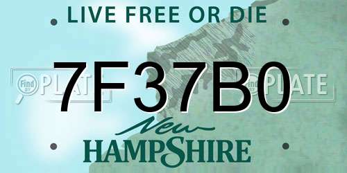 7F37B0 New Hampshire License Plate
