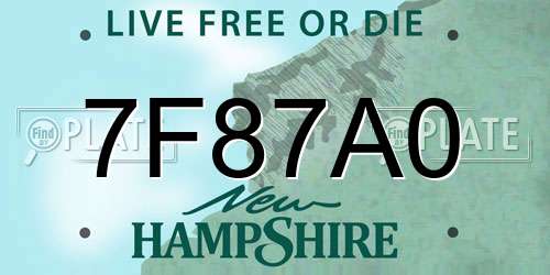 7F87A0 New Hampshire License Plate
