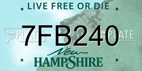 7FB240 New Hampshire License Plate