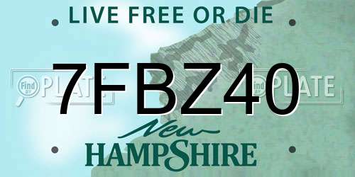7FBZ40 New Hampshire License Plate
