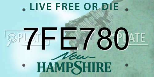 7FE780 New Hampshire License Plate