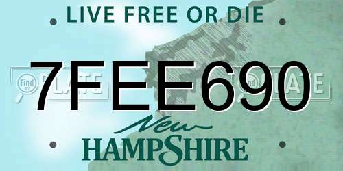 7FEE690 New Hampshire License Plate