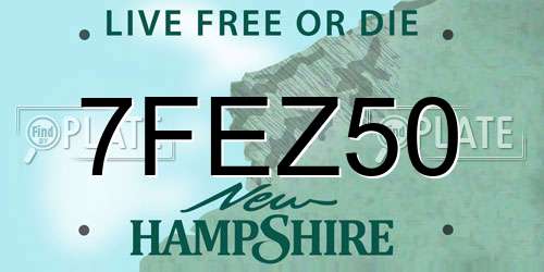7FEZ50 New Hampshire License Plate