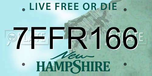 7FFR166 New Hampshire License Plate